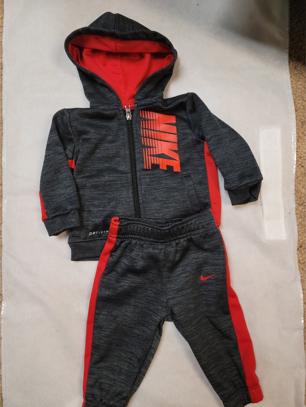 Nike 6m red gray tracksuit